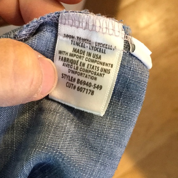 Bella Dahl Chambray Off Shoulder Mini Dress, S - Picture 7 of 8